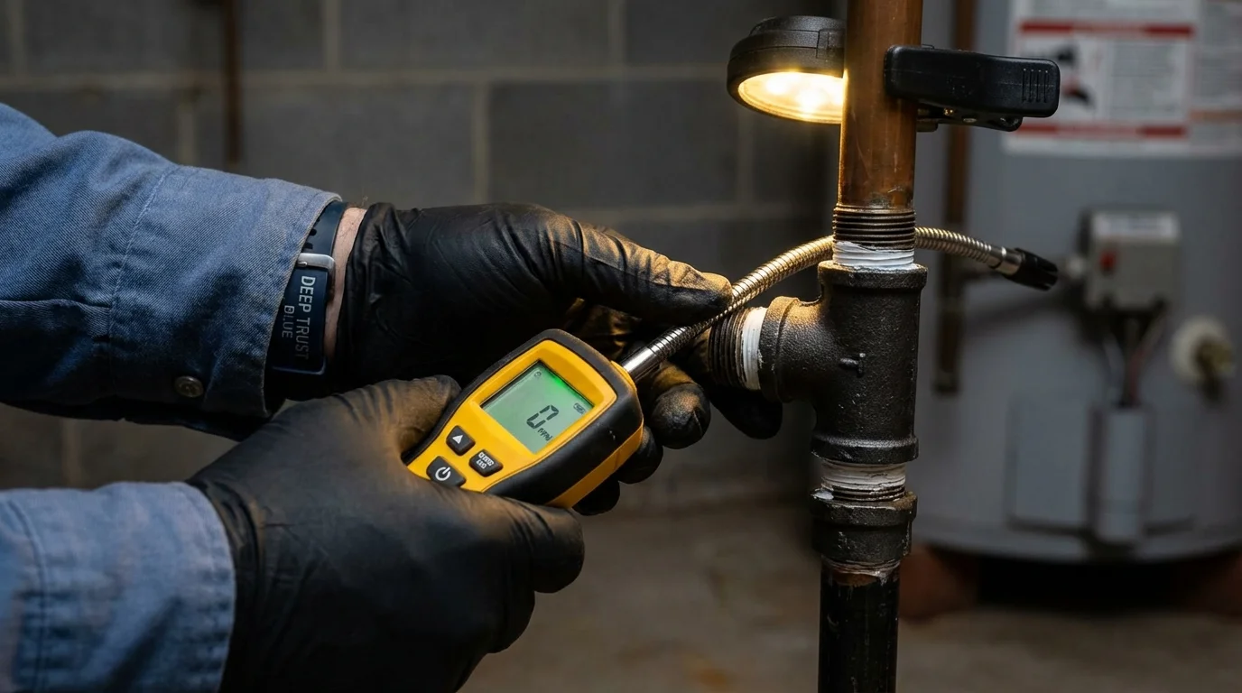 Gas leak detection with electronic sniffer by Johns Plumbing LLC in Susanville