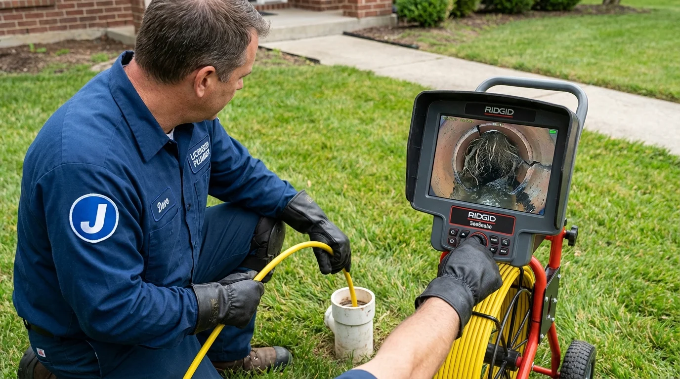 Sewer camera inspection being performed by Johns Plumbing LLC in Susanville